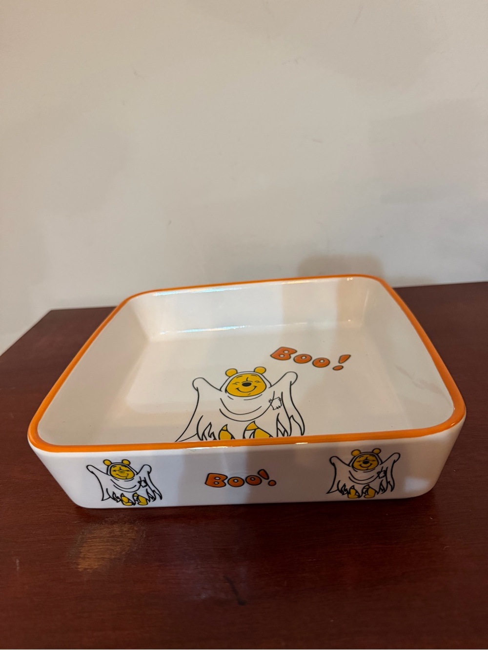 Winnie the Pooh Ghost Halloween Square Ceramic Baking Dish